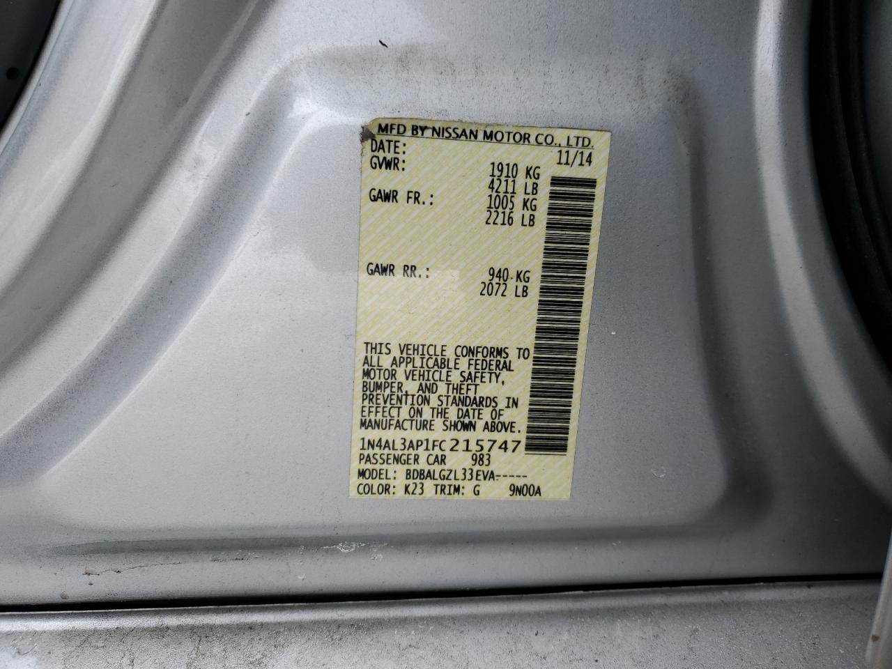 2015 Nissan Altima - Image 12