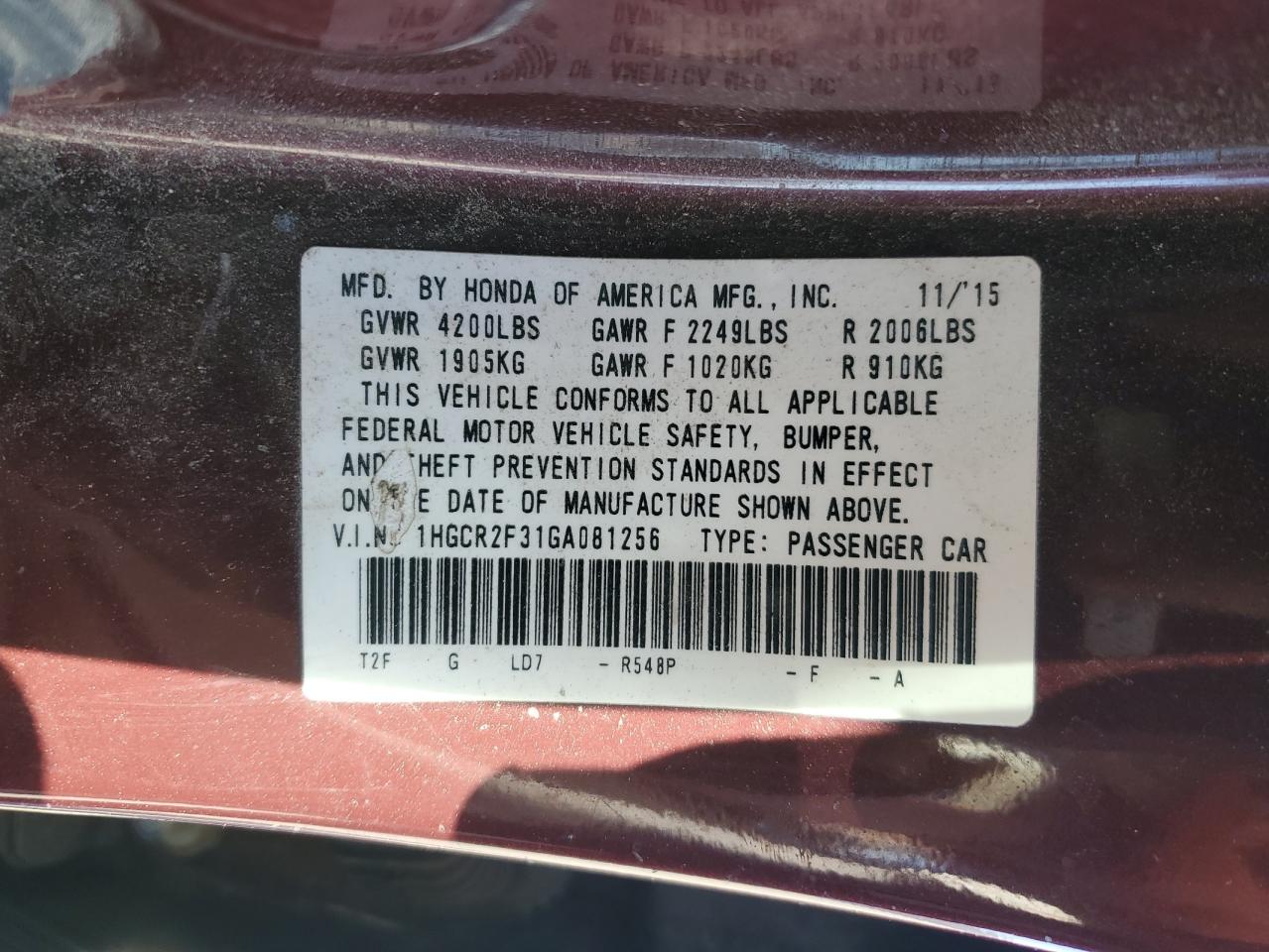 2016 Honda Accord - Image 15