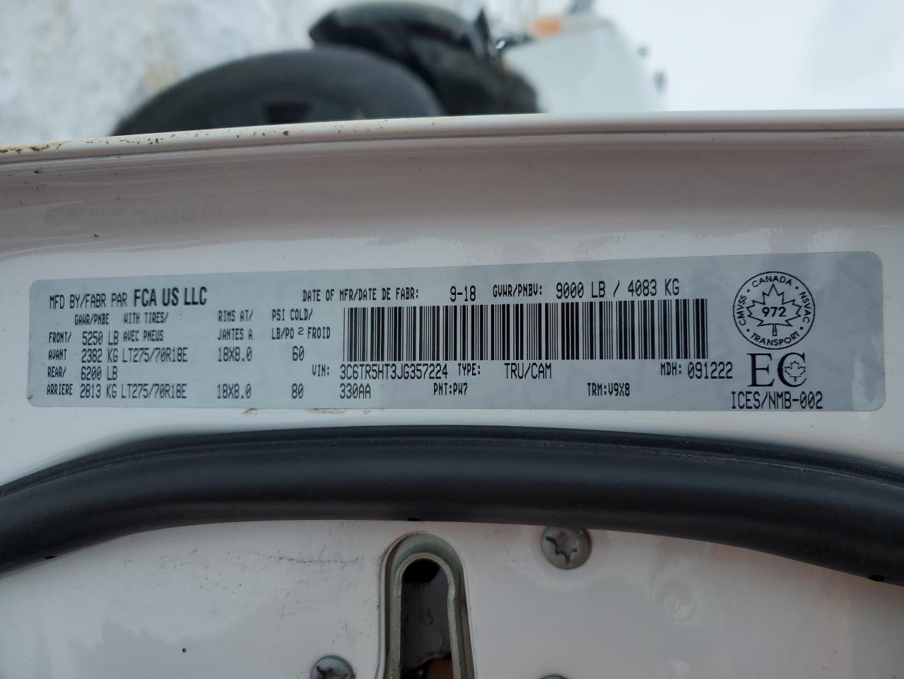 2018 Ram 2500 St VIN: 3C6TR5HT3JG357224 Lot: 45111405