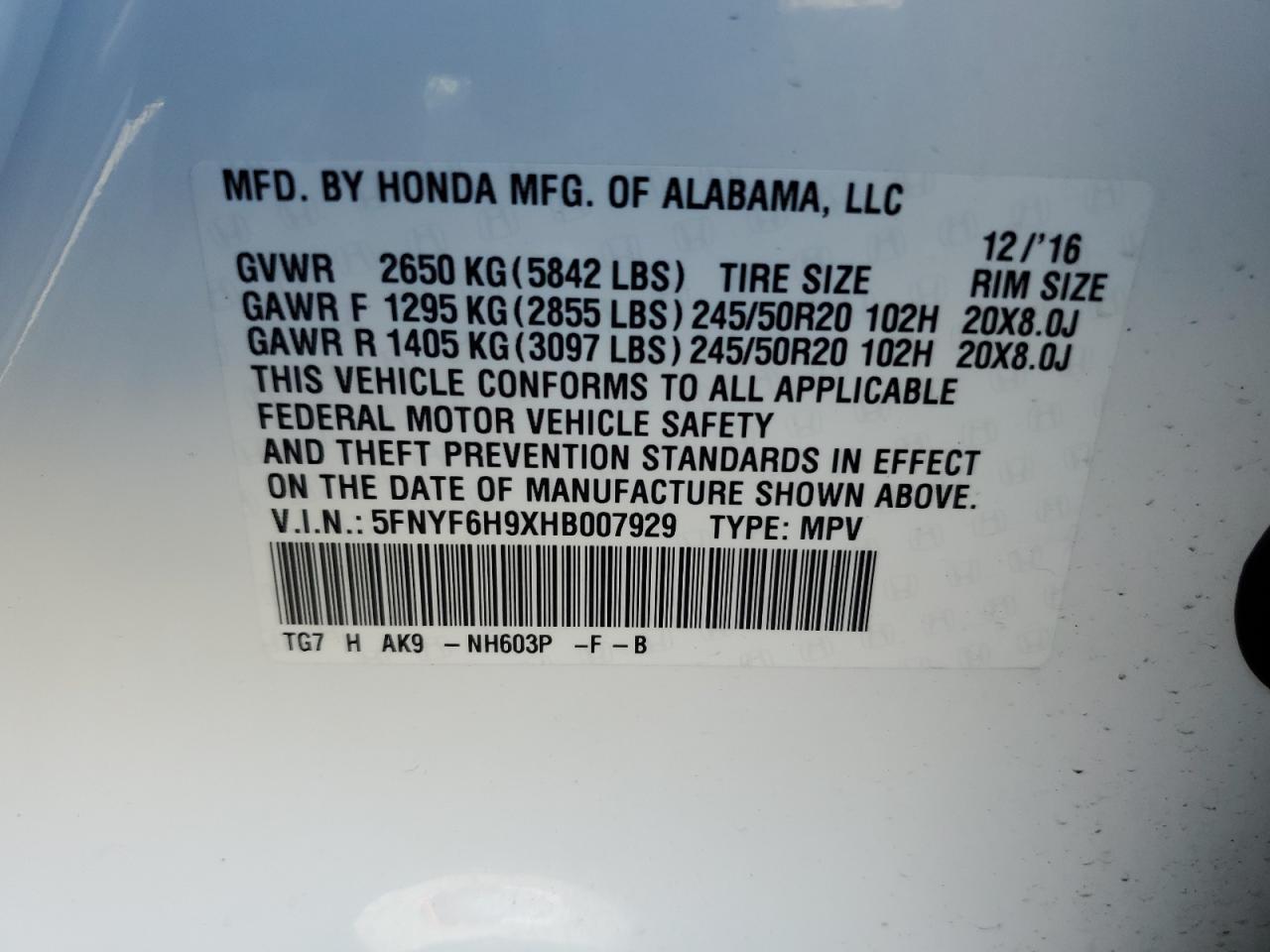 2017 Honda Pilot - Image 13