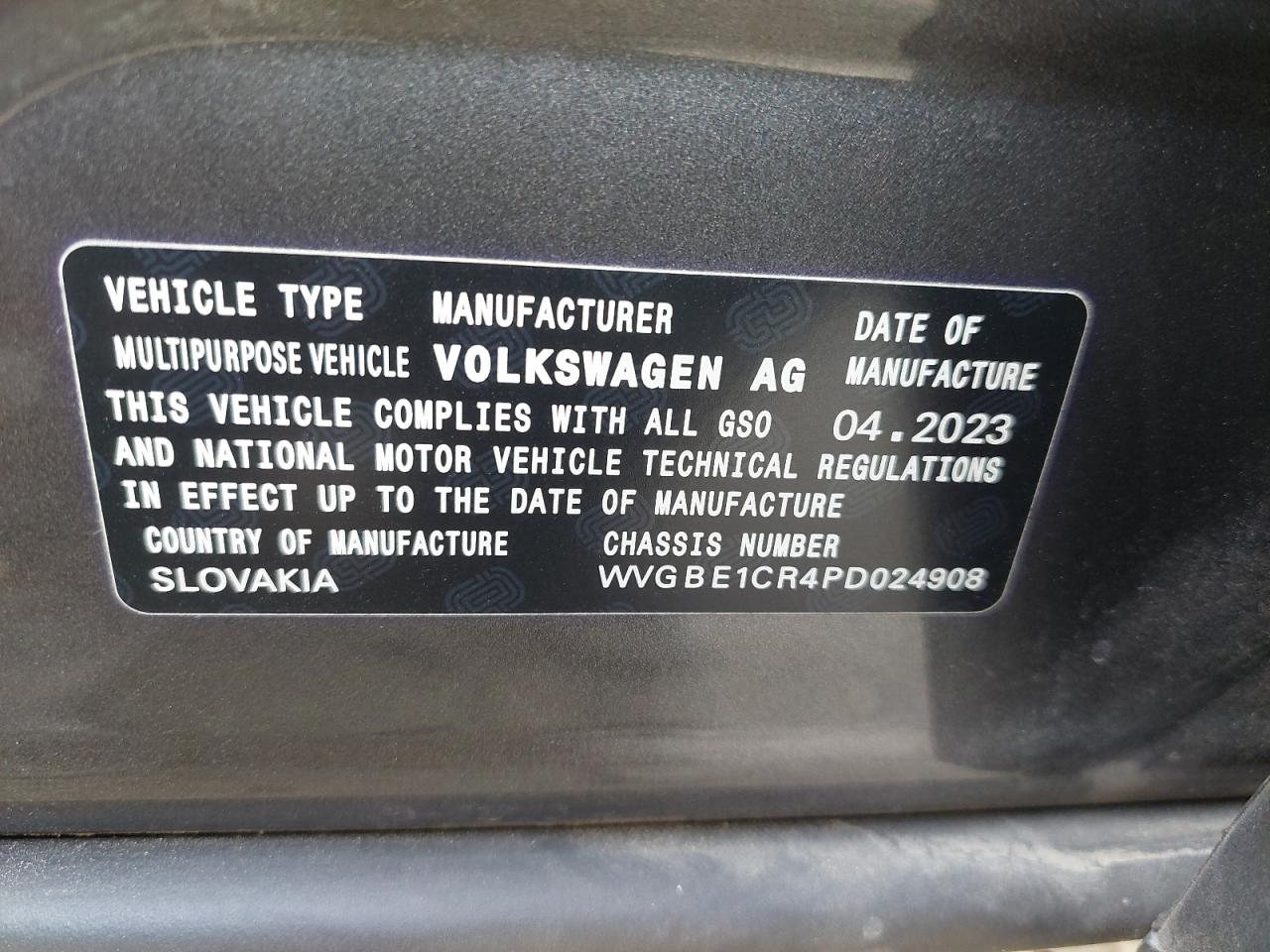 WVGBE1CR4PD024908 - 2023 Volkswagen TOUAREG - #44831875