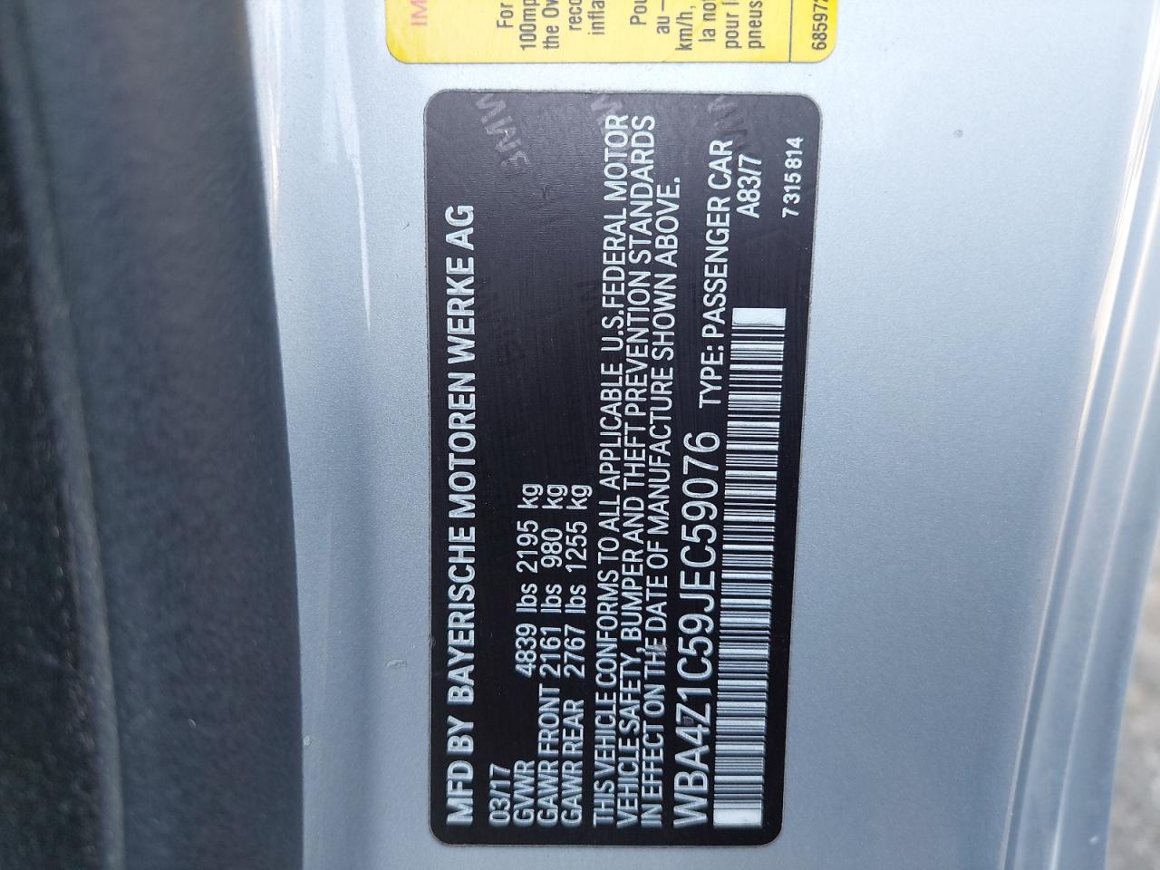 WBA4Z1C59JEC59076 - 2019 Bmw 430i - #46202265