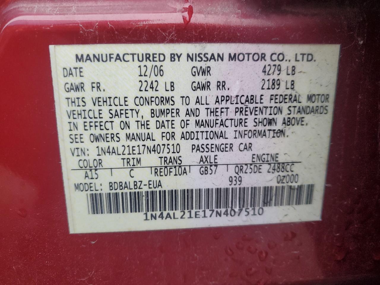 2007 Nissan Altima - Image 13