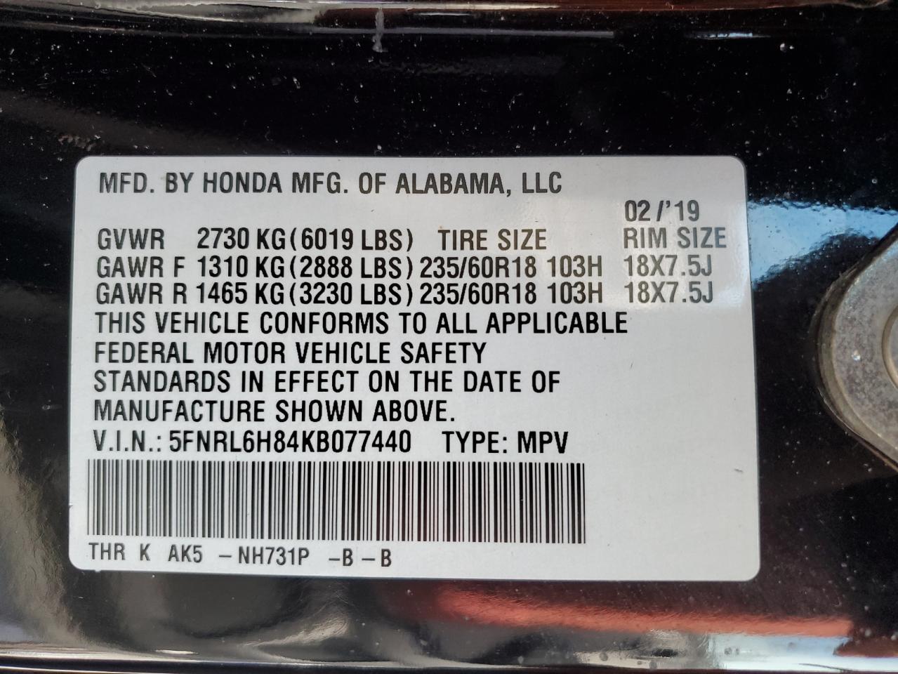 2019 Honda Odyssey - Image 15