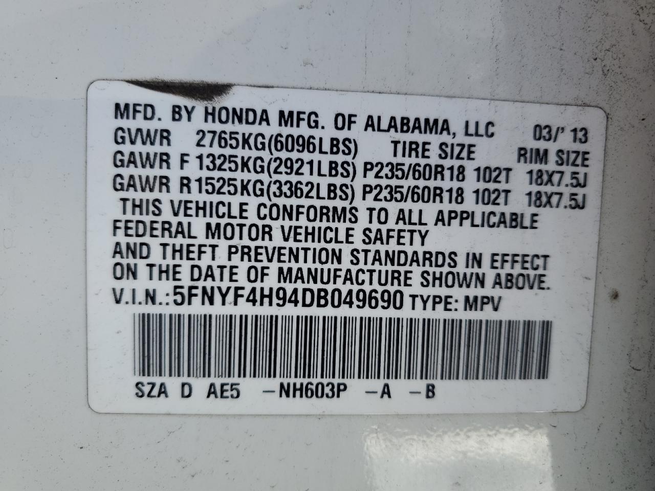 2013 Honda Pilot - Image 13