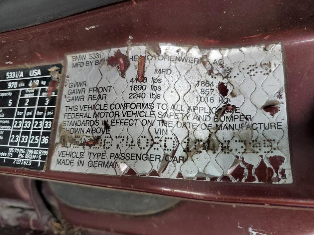 1983 BMW 533 I VIN: WBADB7408D1046395 Lot: 44778395