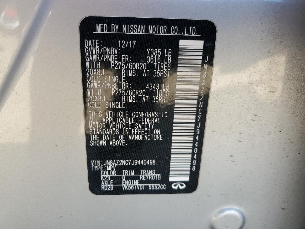 2018 Infiniti QX80 - Image 13