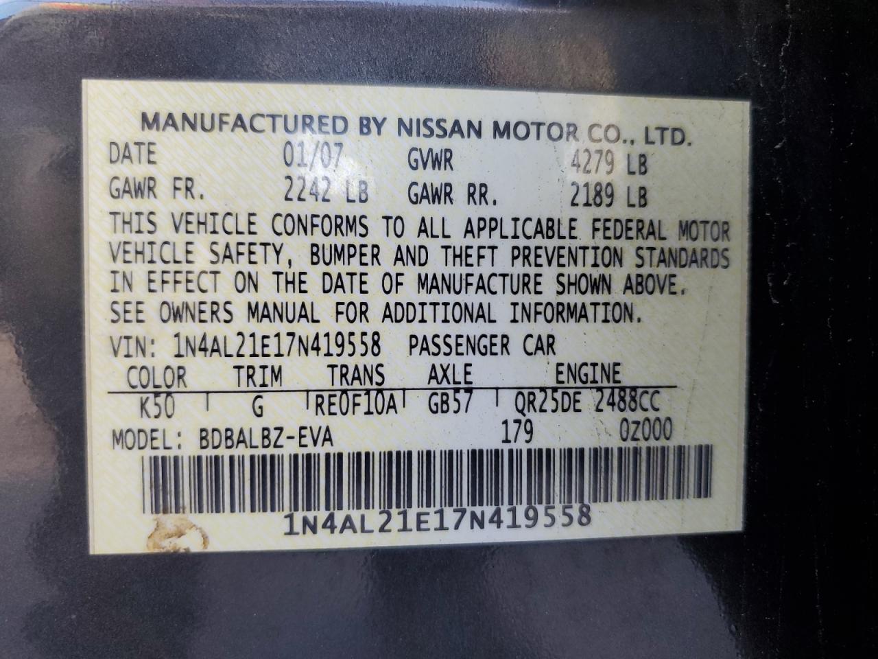2007 Nissan Altima - Image 13
