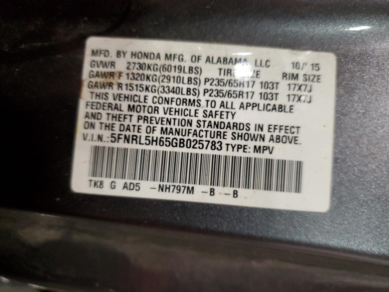 2016 Honda Odyssey - Image 13