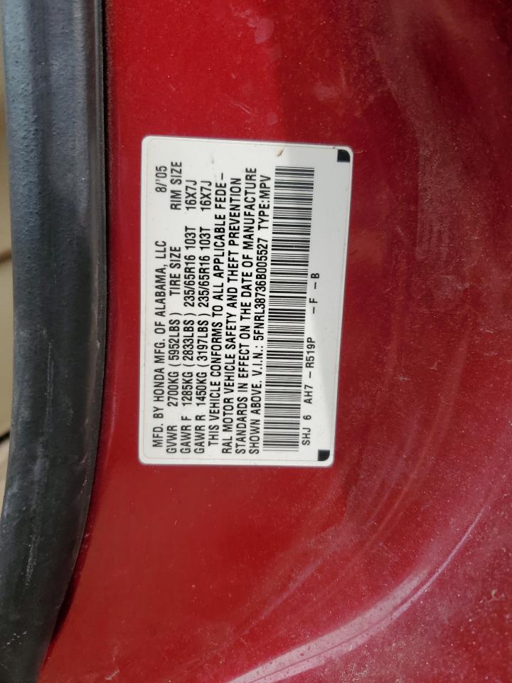 2006 Honda Odyssey Exl VIN: 5FNRL38736B005527 Lot: 44357045