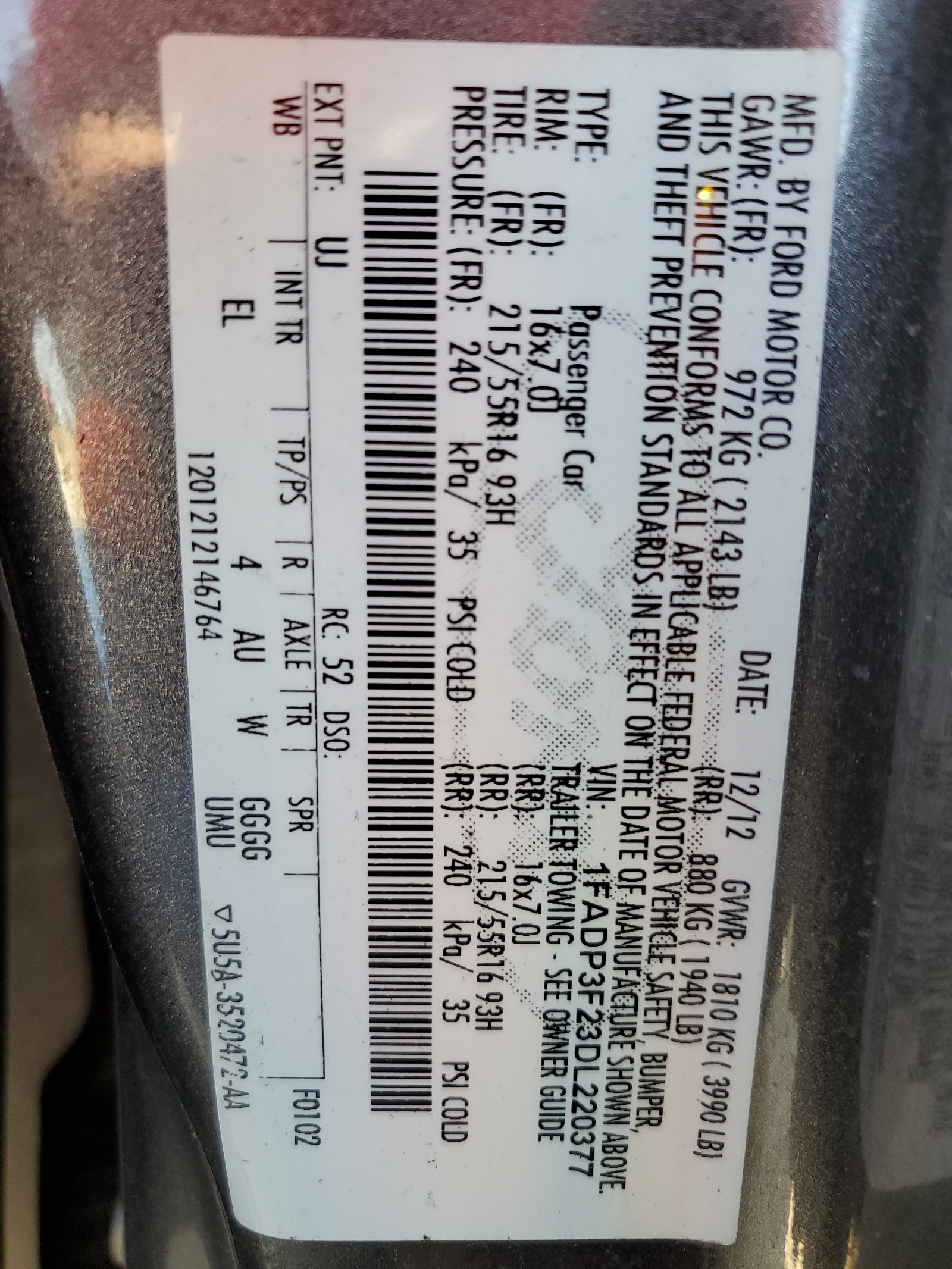 1FADP3F23DL220377 2013 Ford Focus Se