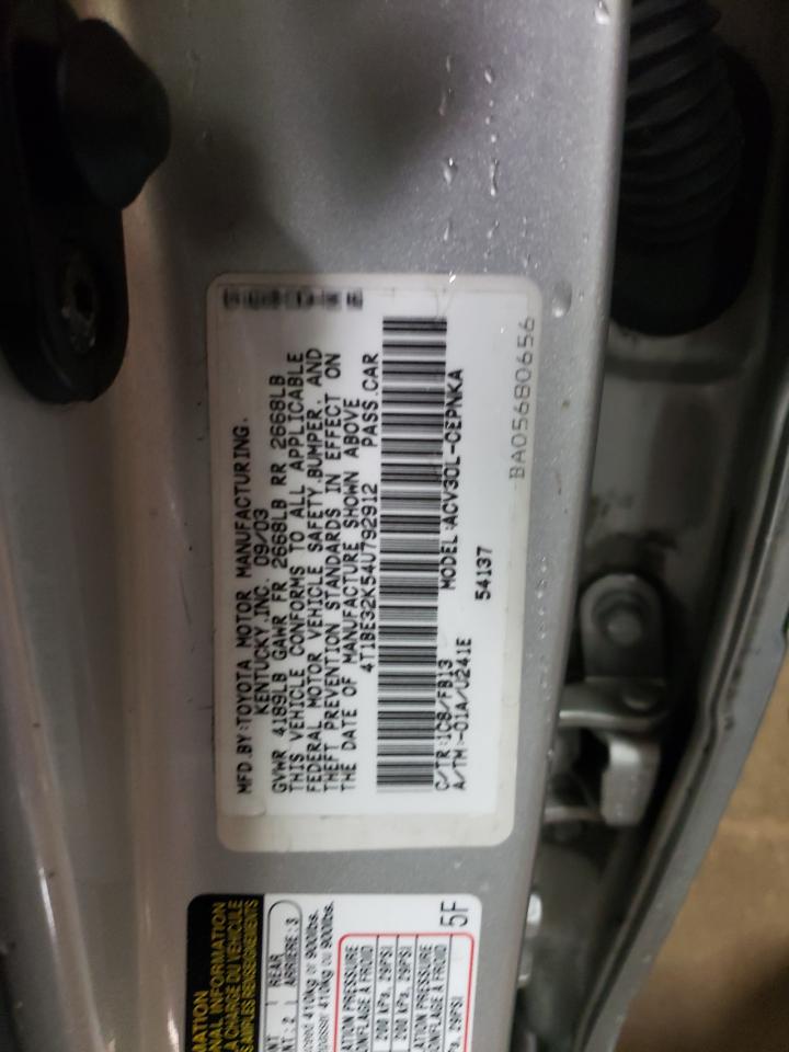 4T1BE32K54U792912 2004 Toyota Camry Le