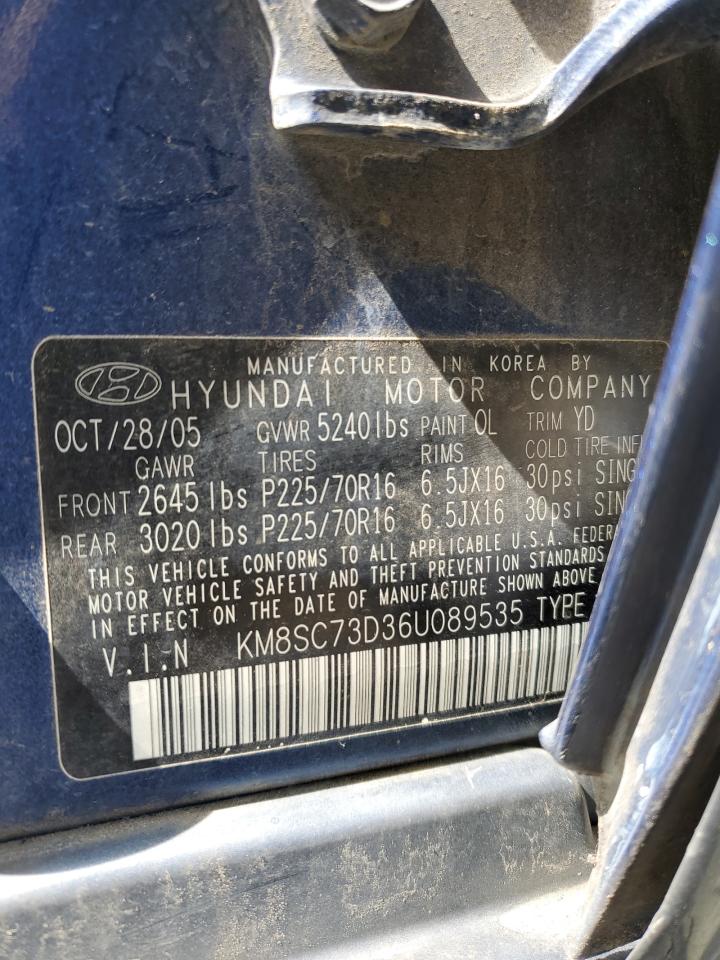 KM8SC73D36U089535 2006 Hyundai Santa Fe Gls