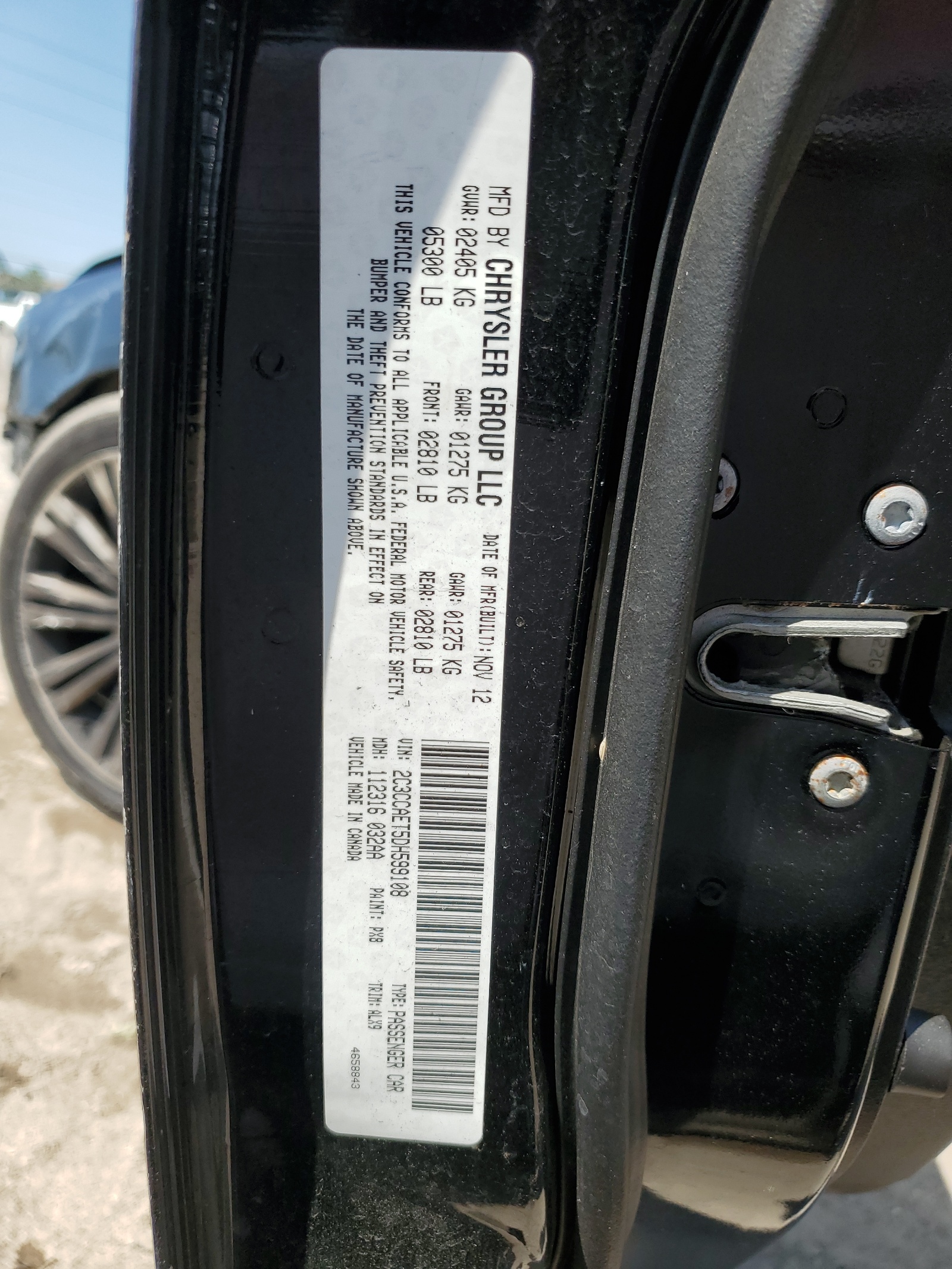 2C3CCAET5DH599108 2013 Chrysler 300C