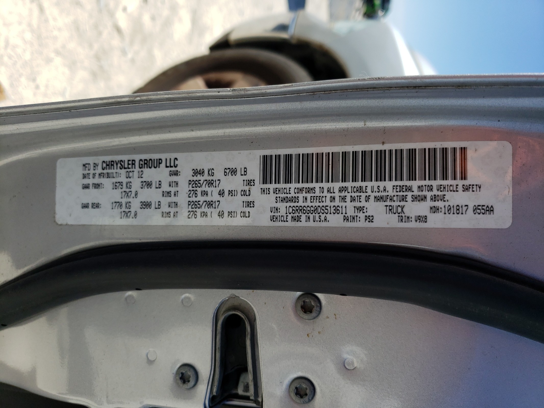 1C6RR6GG0DS513611 2013 Ram 1500 Slt