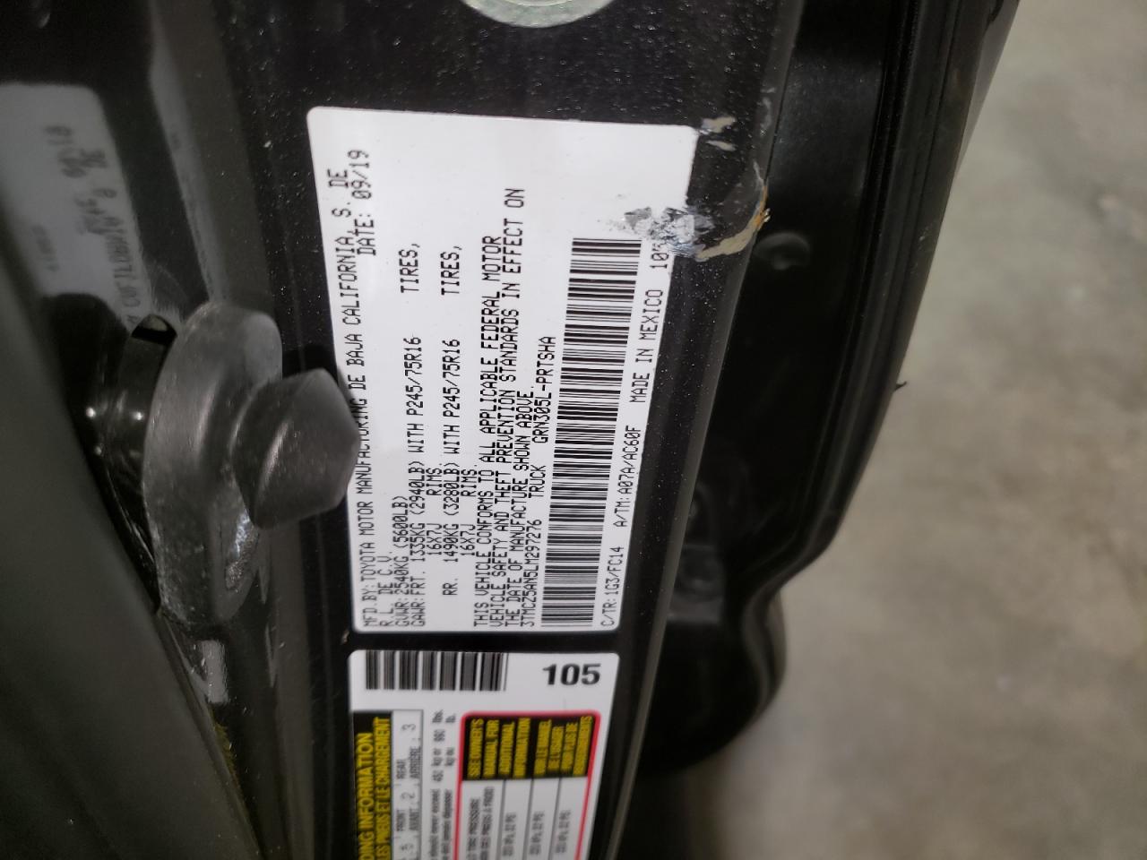 2020 Toyota Tacoma Double Cab VIN: 3TMCZ5AN5LM297276 Lot: 47982184