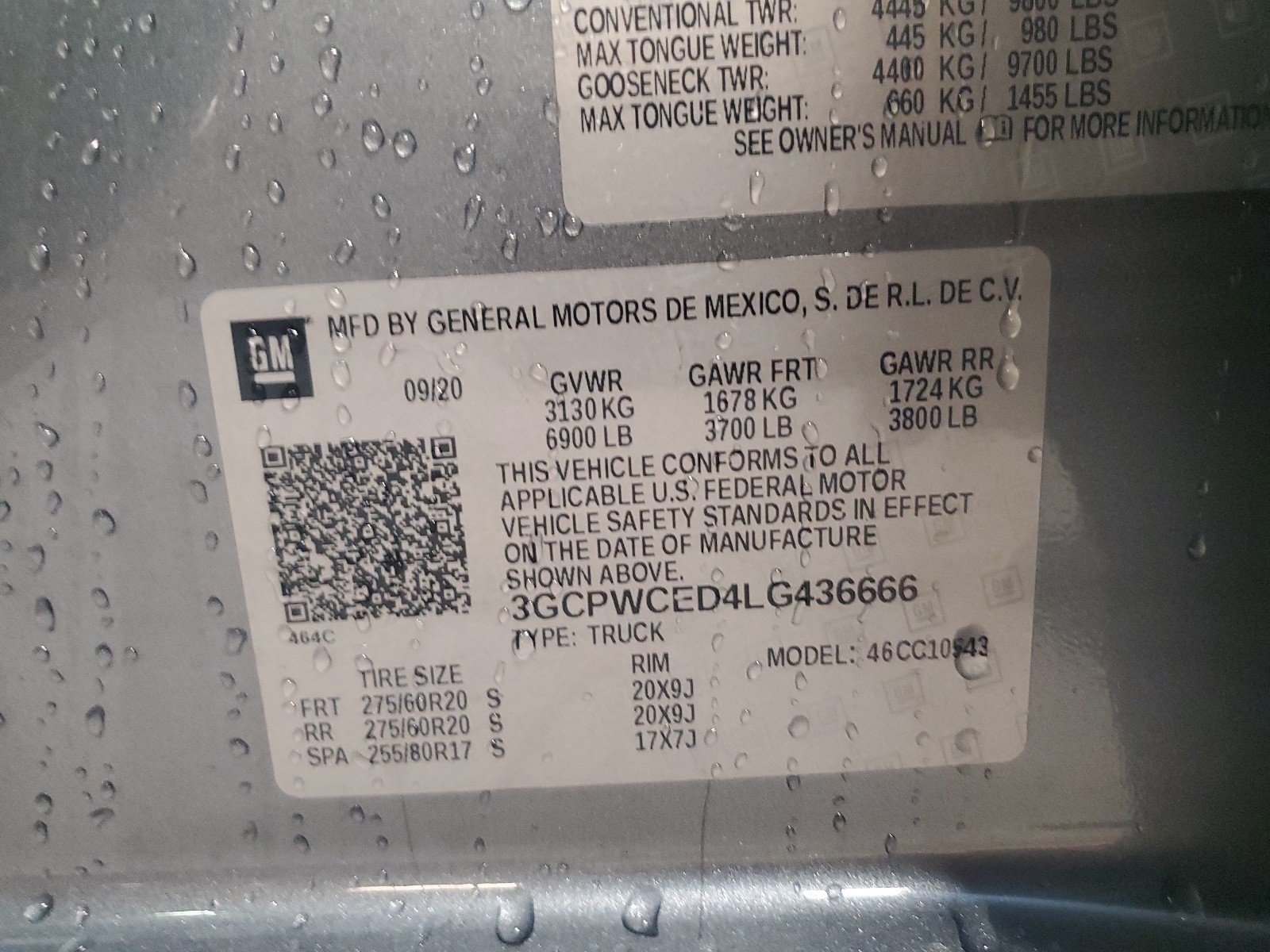 3GCPWCED4LG436666 2020 Chevrolet Silverado C1500 Lt