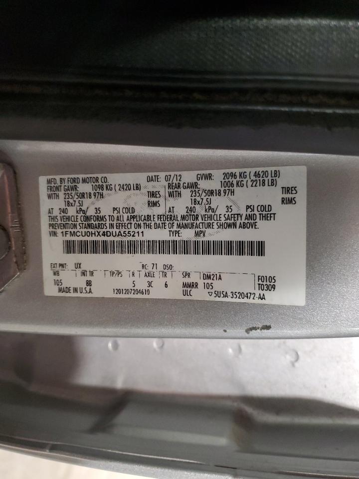 2013 Ford Escape Sel VIN: 1FMCU0HX4DUA55211 Lot: 47742634