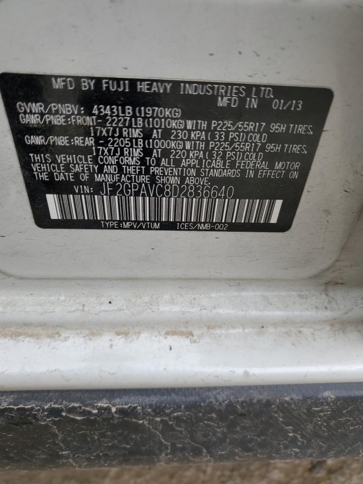 2013 Subaru Xv Crosstrek 2.0 Premium VIN: JF2GPAVC8D2836640 Lot: 48106134