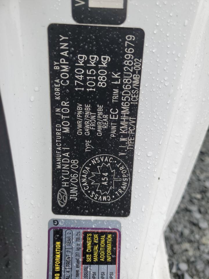 2008 Hyundai Tiburon Gs VIN: KMHHM65D68U289679 Lot: 48477774