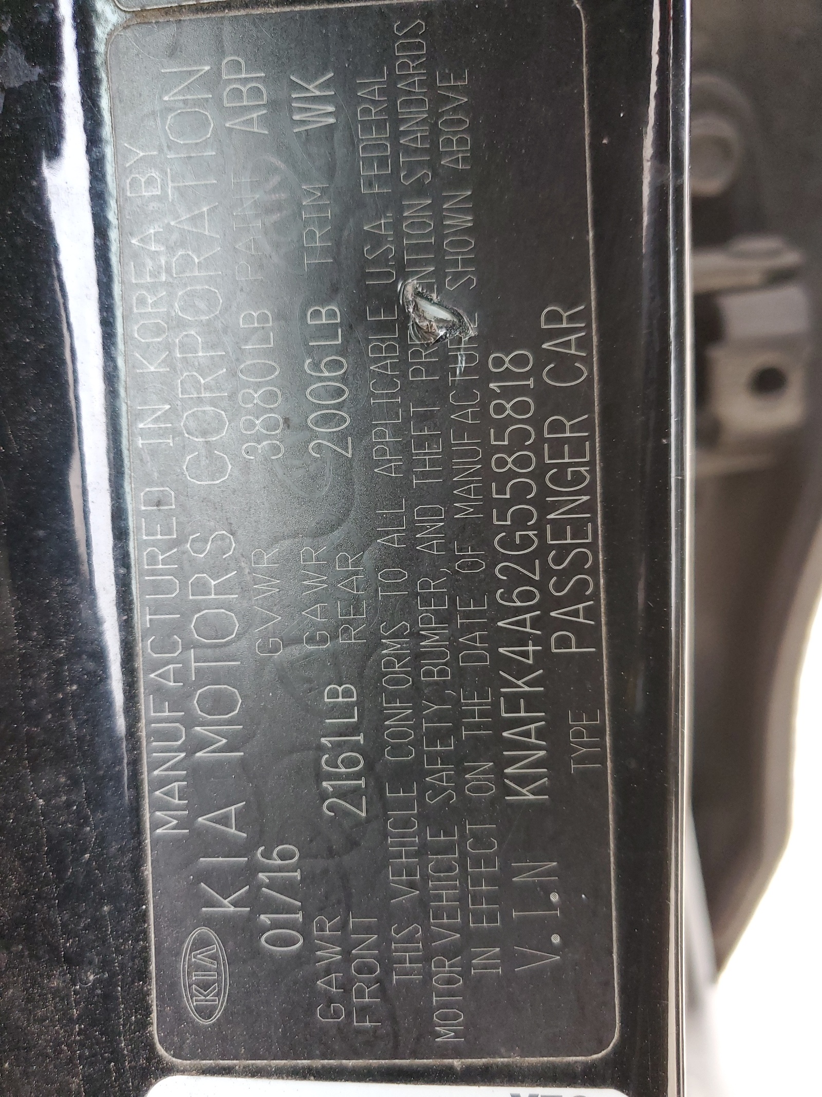 KNAFK4A62G5585818 2016 Kia Forte Lx