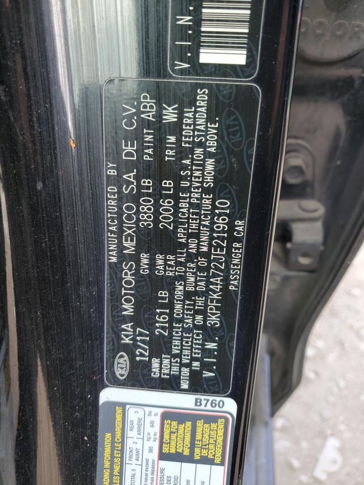 2018 Kia Forte Lx VIN: 3KPFK4A72JE219610 Lot: 44668444