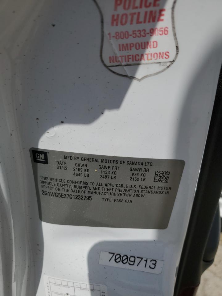 2012 Chevrolet Impala Lt VIN: 2G1WG5E37C1232795 Lot: 47991794