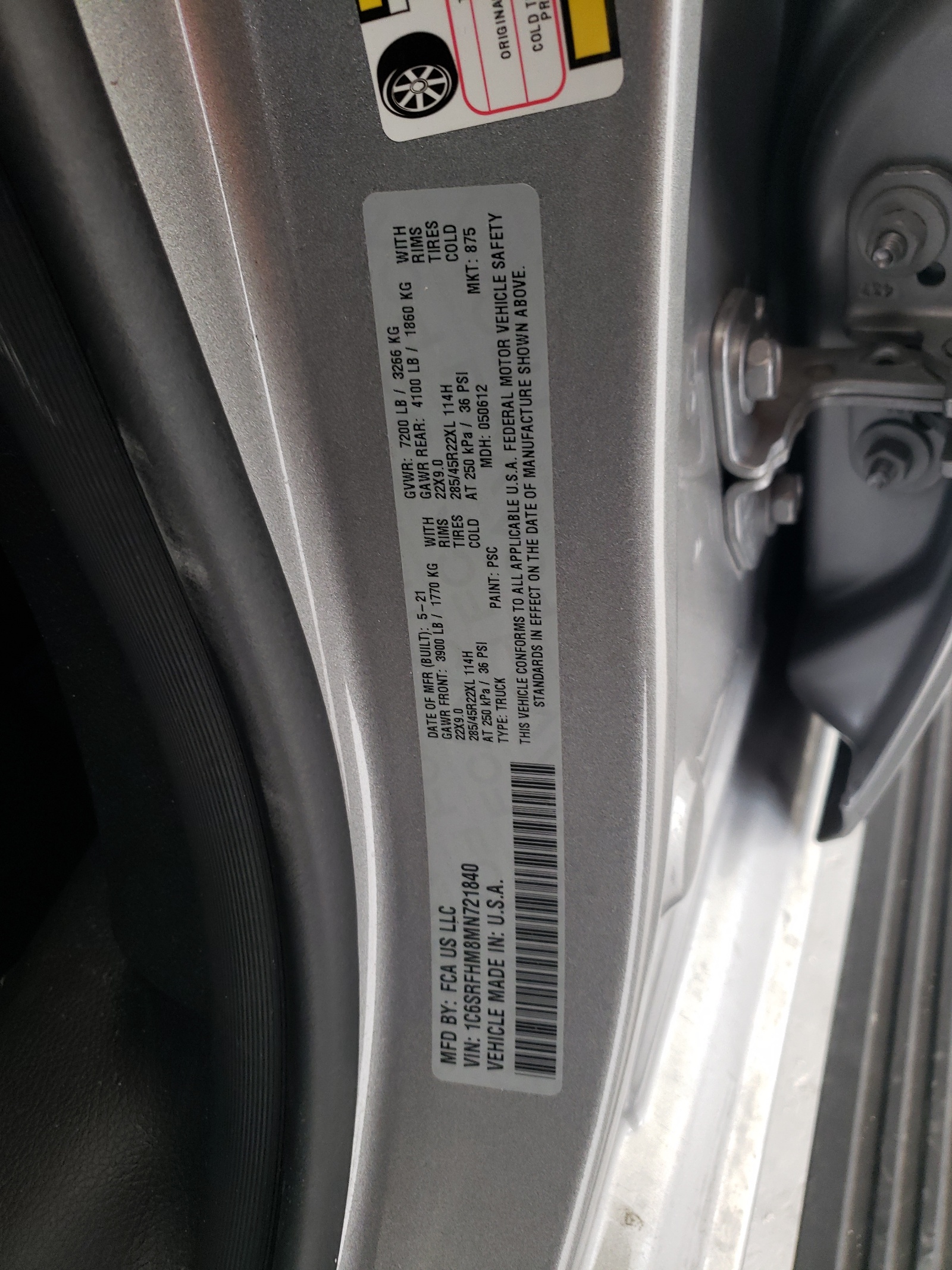 1C6SRFHM8MN721840 2021 Ram 1500 Limited