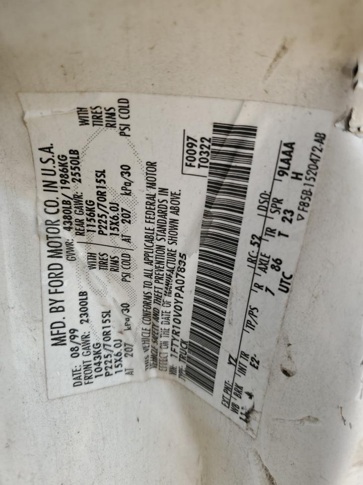 2000 Ford Ranger VIN: 1FTYR10V0YPA07835 Lot: 84014064