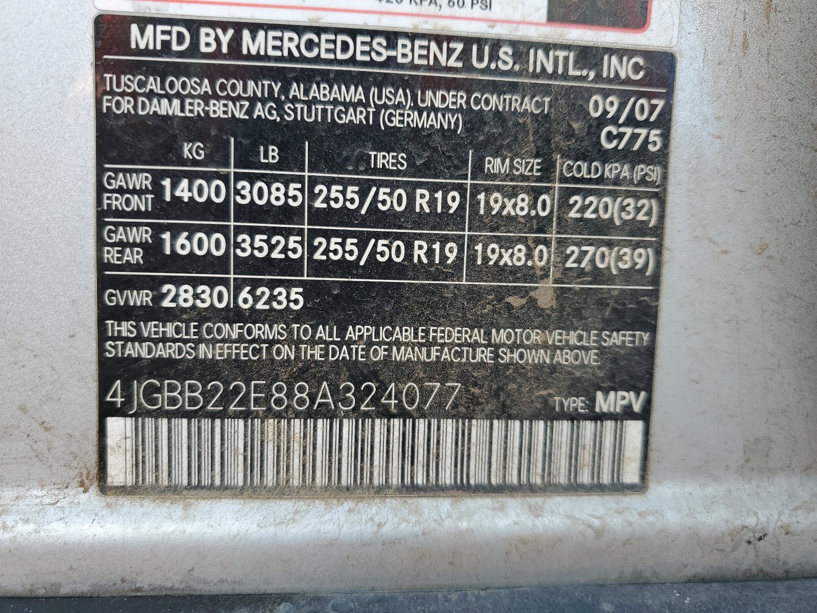 4JGBB22E88A324077 2008 Mercedes-Benz Ml 320 Cdi