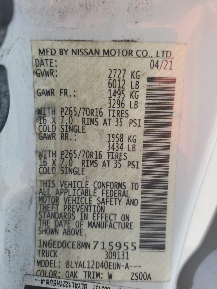 1N6ED0CE8MN715955 NISSAN FRONTIER 2021