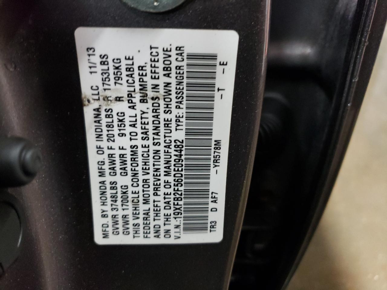 19XFB2F56DE094482 2013 Honda Civic Lx