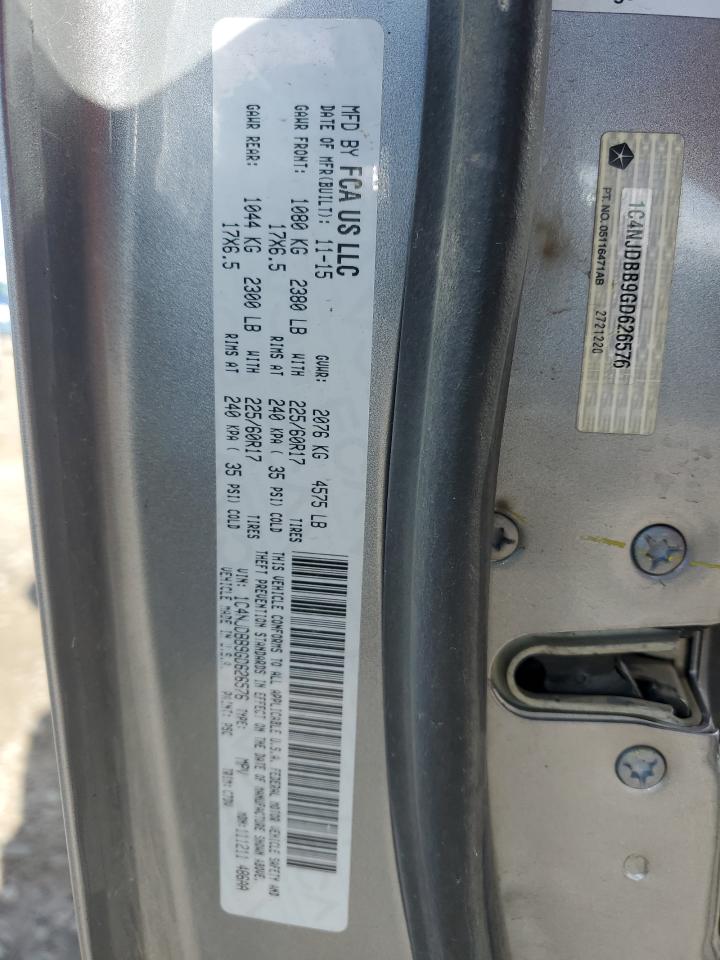 2016 Jeep Compass Sport VIN: 1C4NJDBB9GD626576 Lot: 45269704