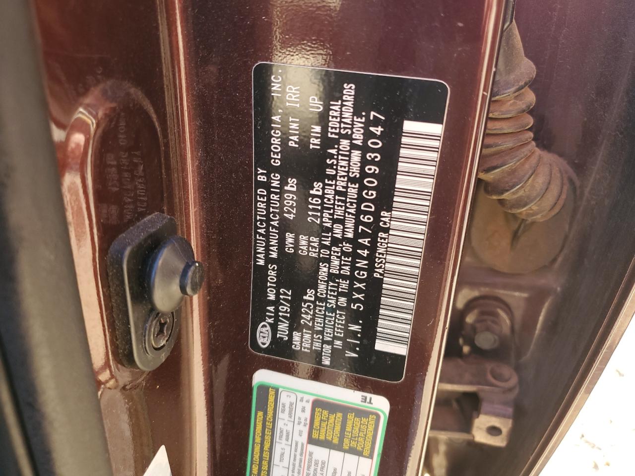 2013 Kia Optima Ex VIN: 5XXGN4A76DG093047 Lot: 55599024