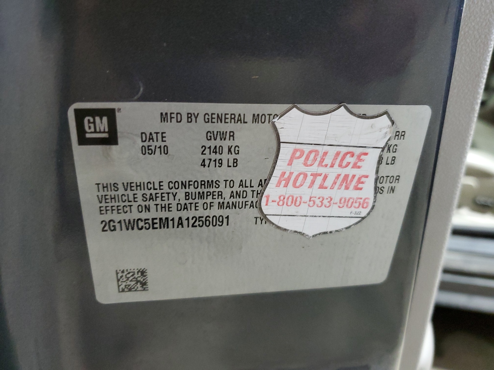 2G1WC5EM1A1256091 2010 Chevrolet Impala Ltz