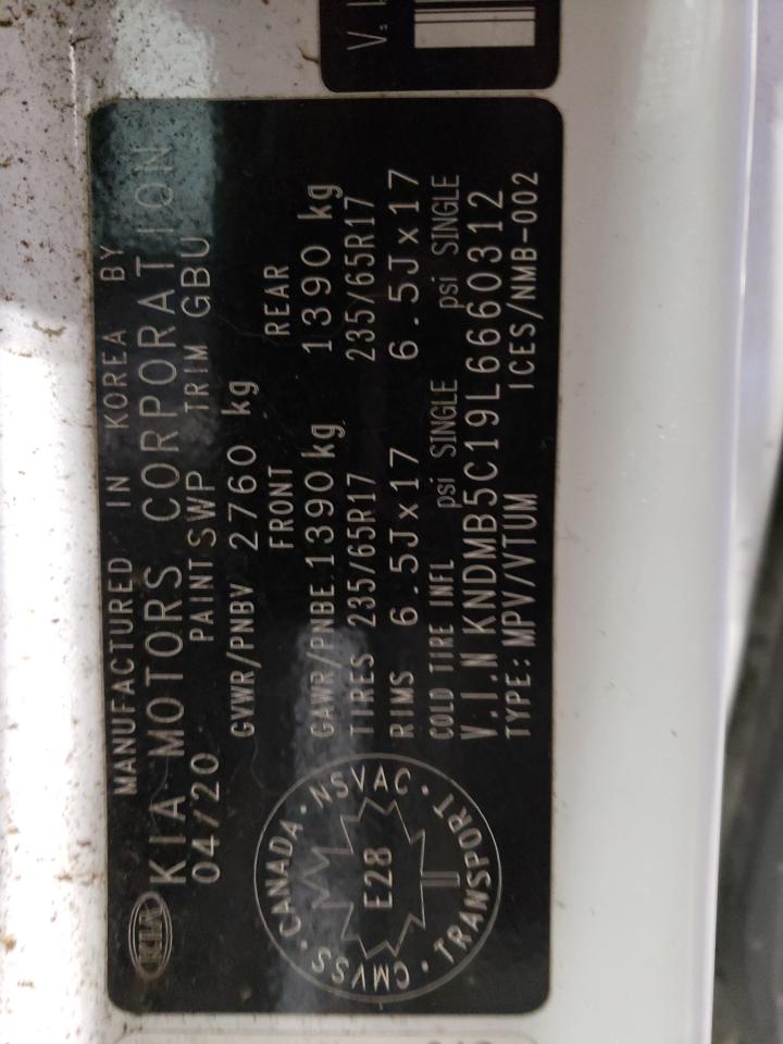 2020 Kia Sedona Lx VIN: KNDMB5C19L6660312 Lot: 47944644