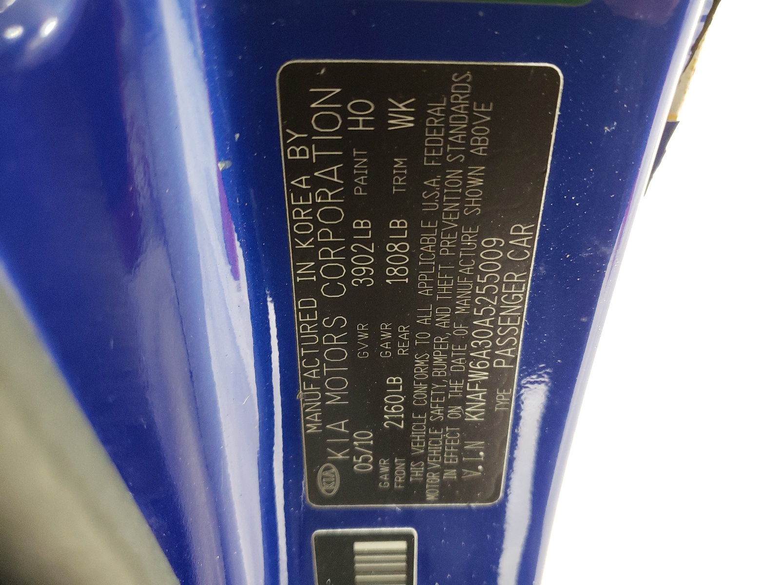 KNAFW6A30A5255009 2010 Kia Forte Sx