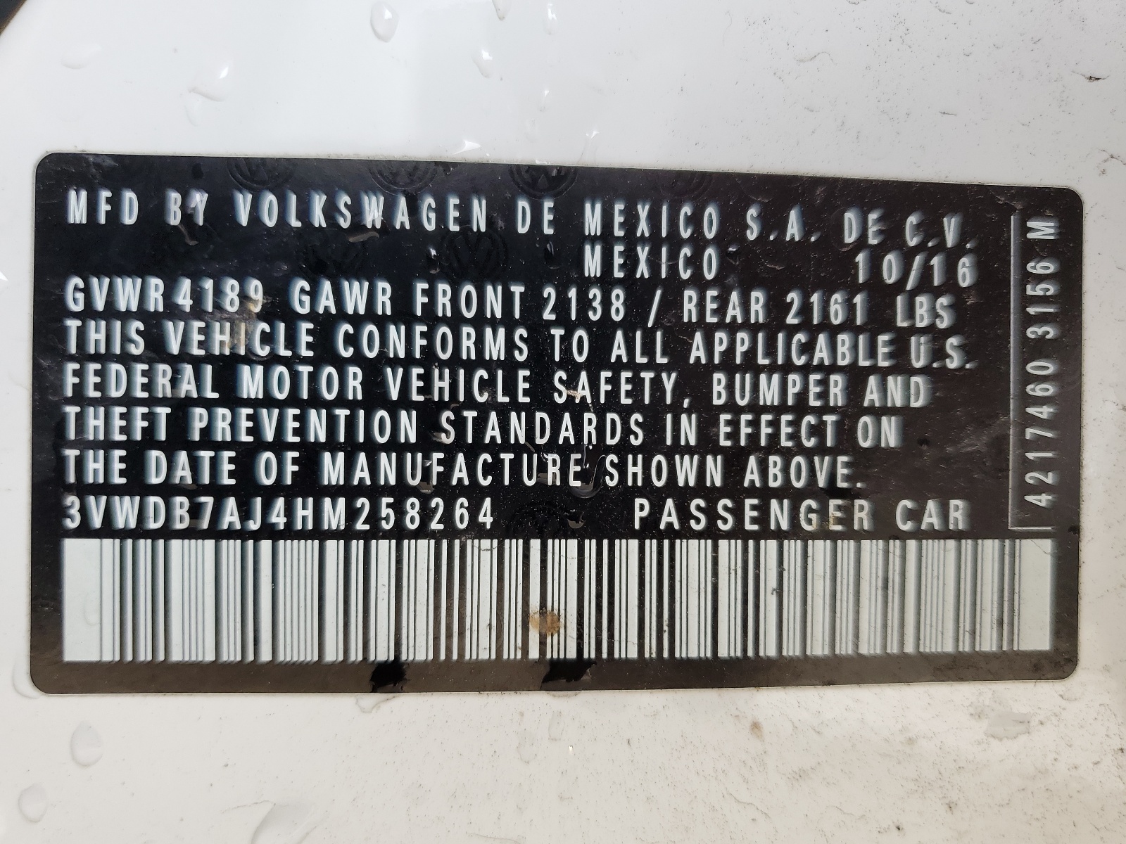 3VWDB7AJ4HM258264 2017 Volkswagen Jetta Se