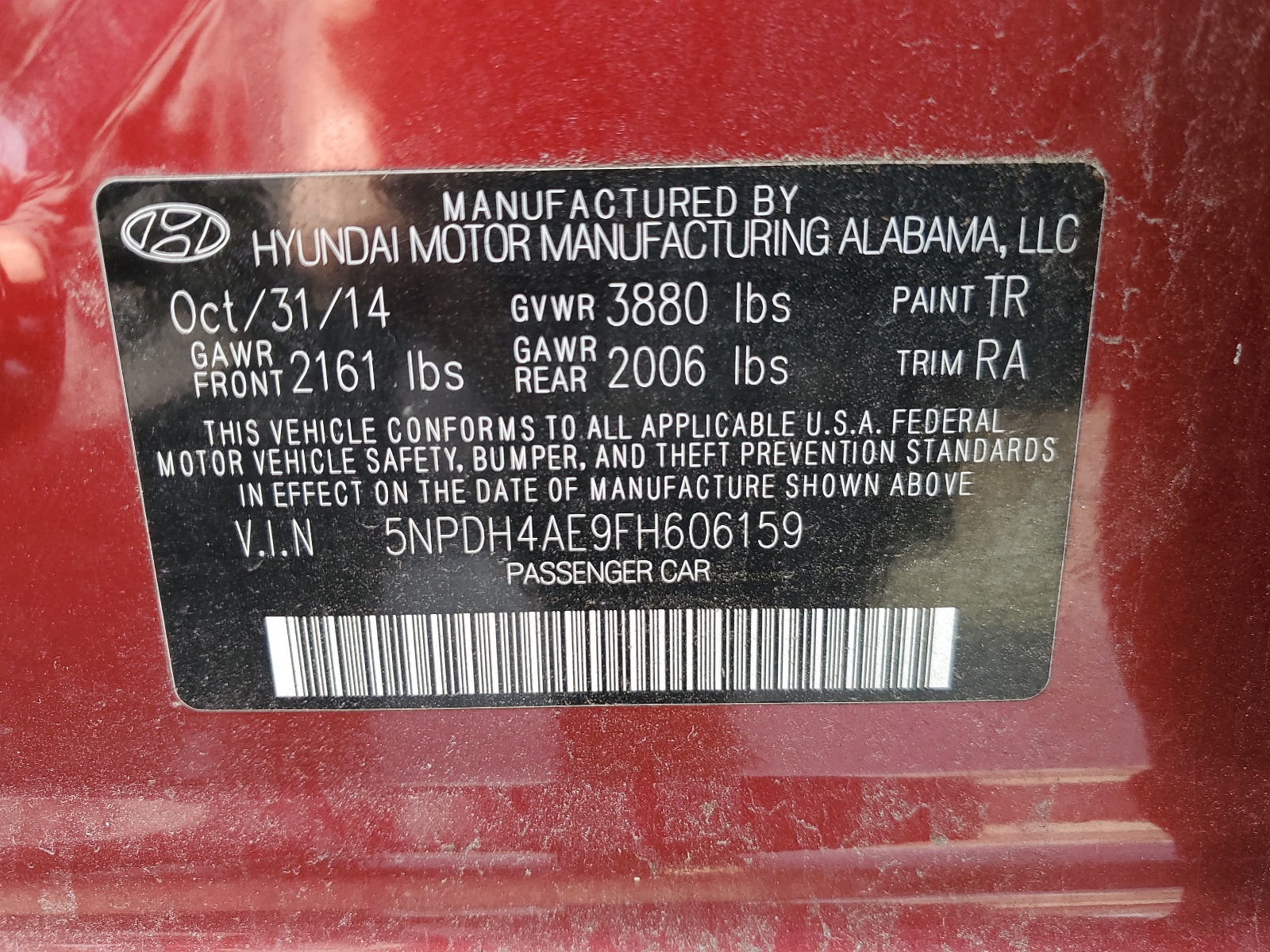 5NPDH4AE9FH606159 2015 Hyundai Elantra Se