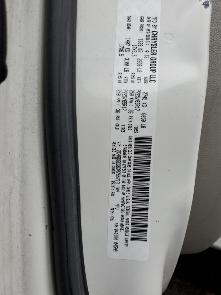 2C4RDGCG6DR755713 2013 Dodge Grand Caravan Sxt