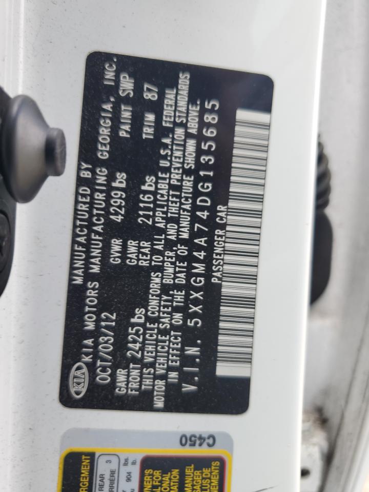 2013 Kia Optima Lx VIN: 5XXGM4A74DG135685 Lot: 47247684