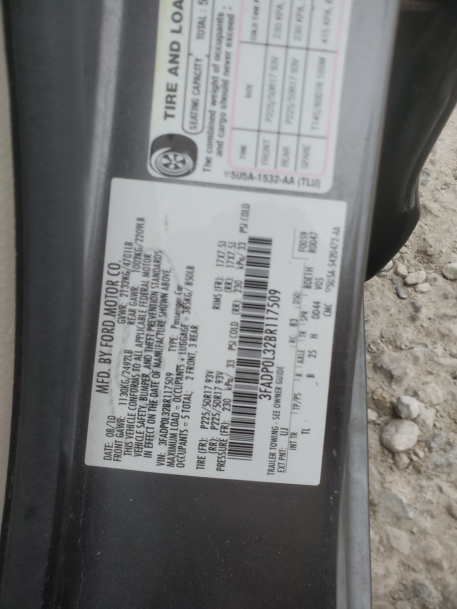 3FADP0L32BR117509 2011 Ford Fusion Hybrid