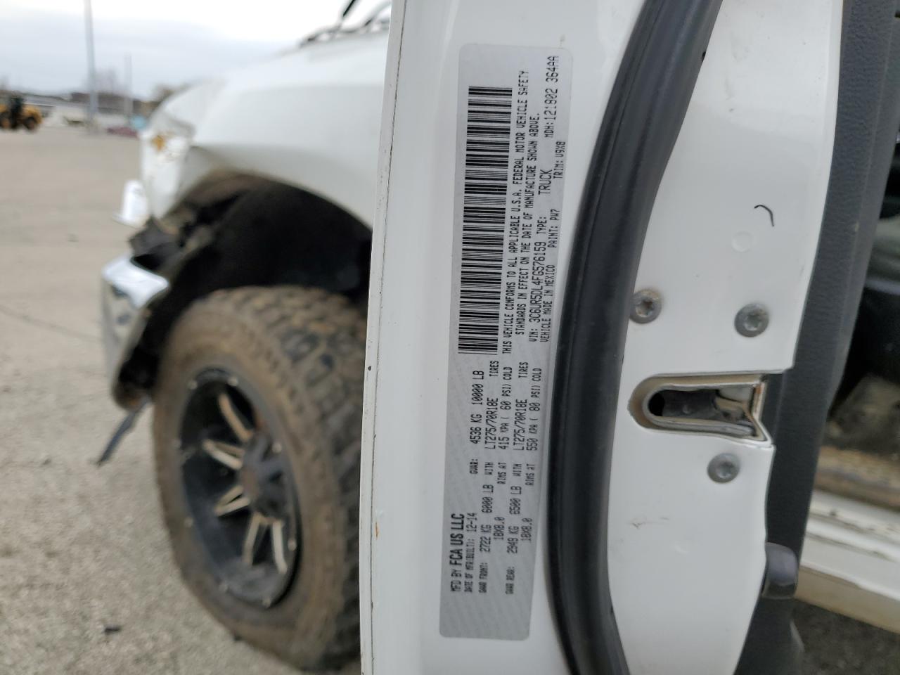 2015 Ram 2500 Slt VIN: 3C6UR5DL4FG576159 Lot: 46764514