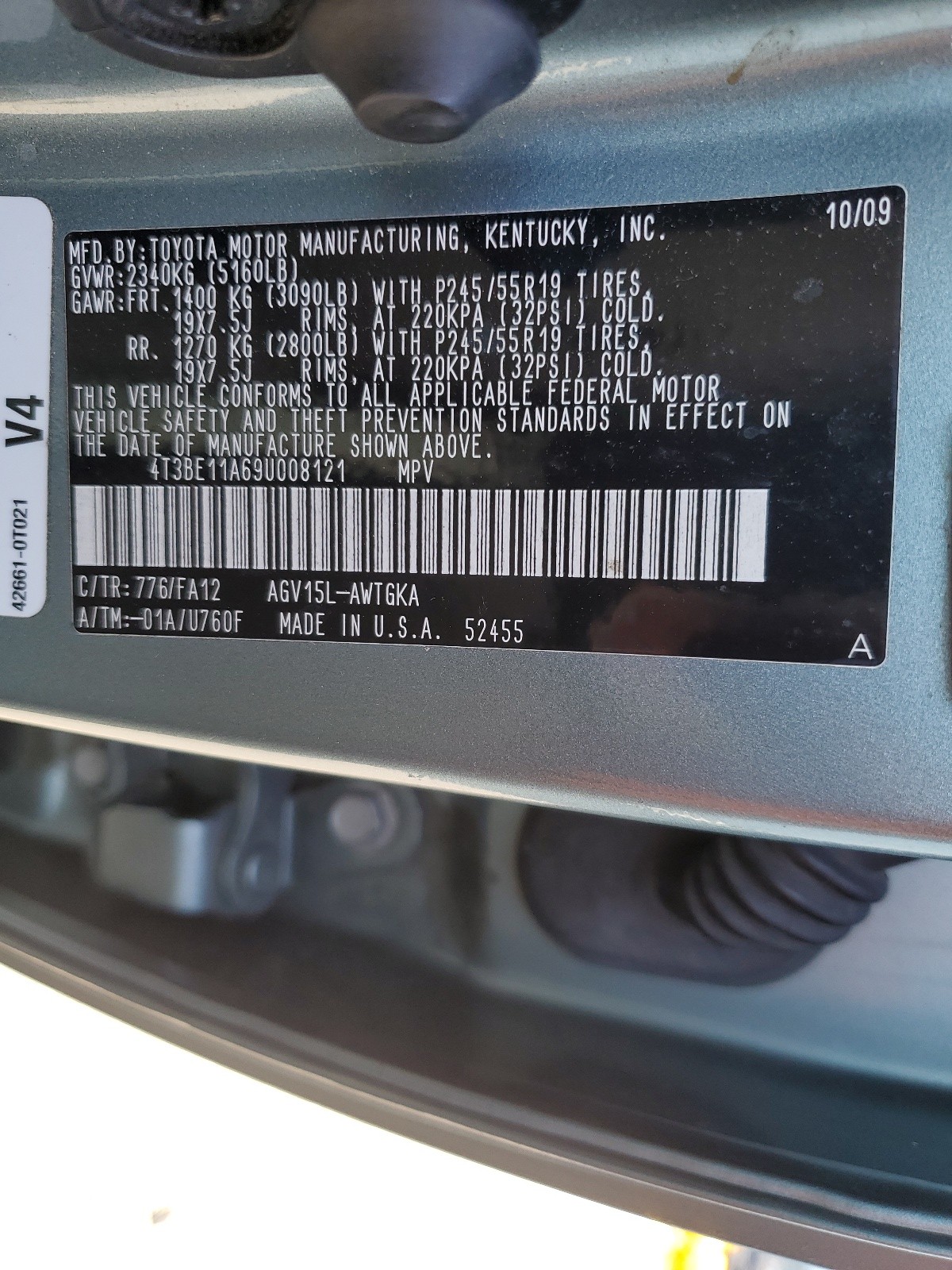 4T3BE11A69U008121 2009 Toyota Venza