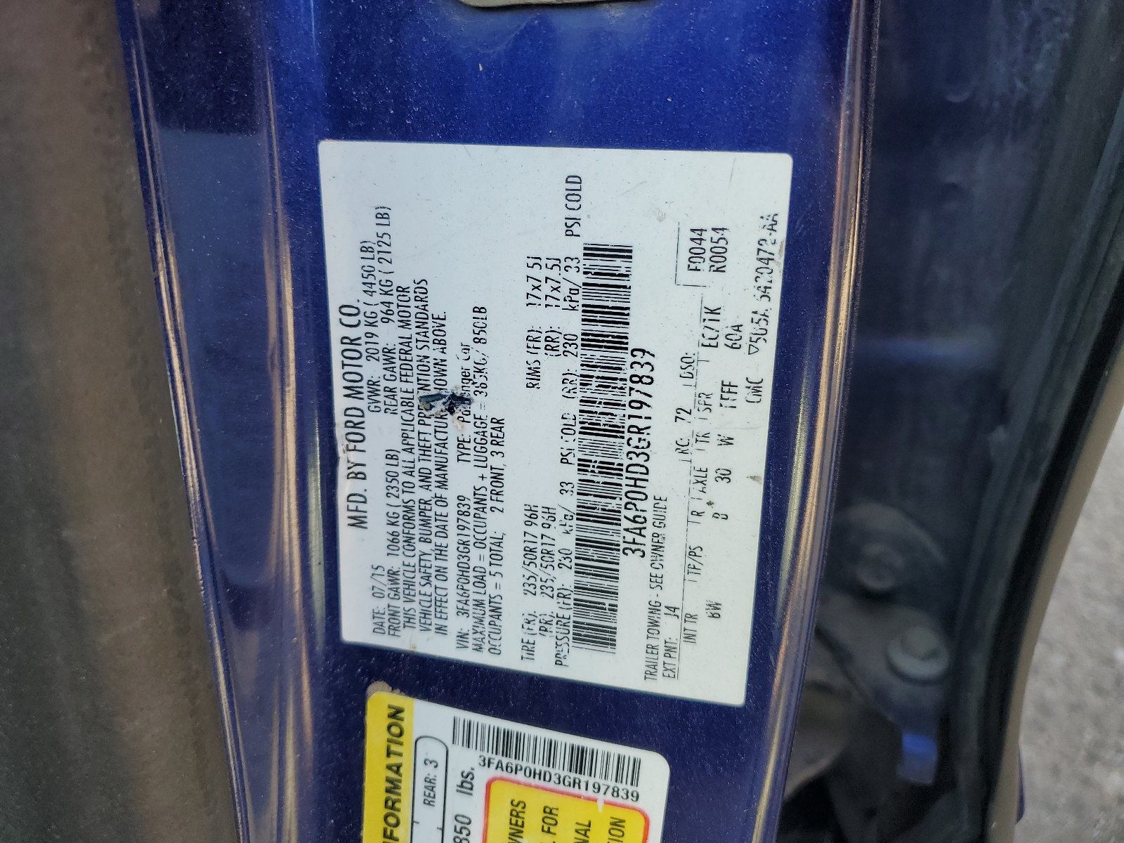 3FA6P0HD3GR197839 2016 Ford Fusion Se