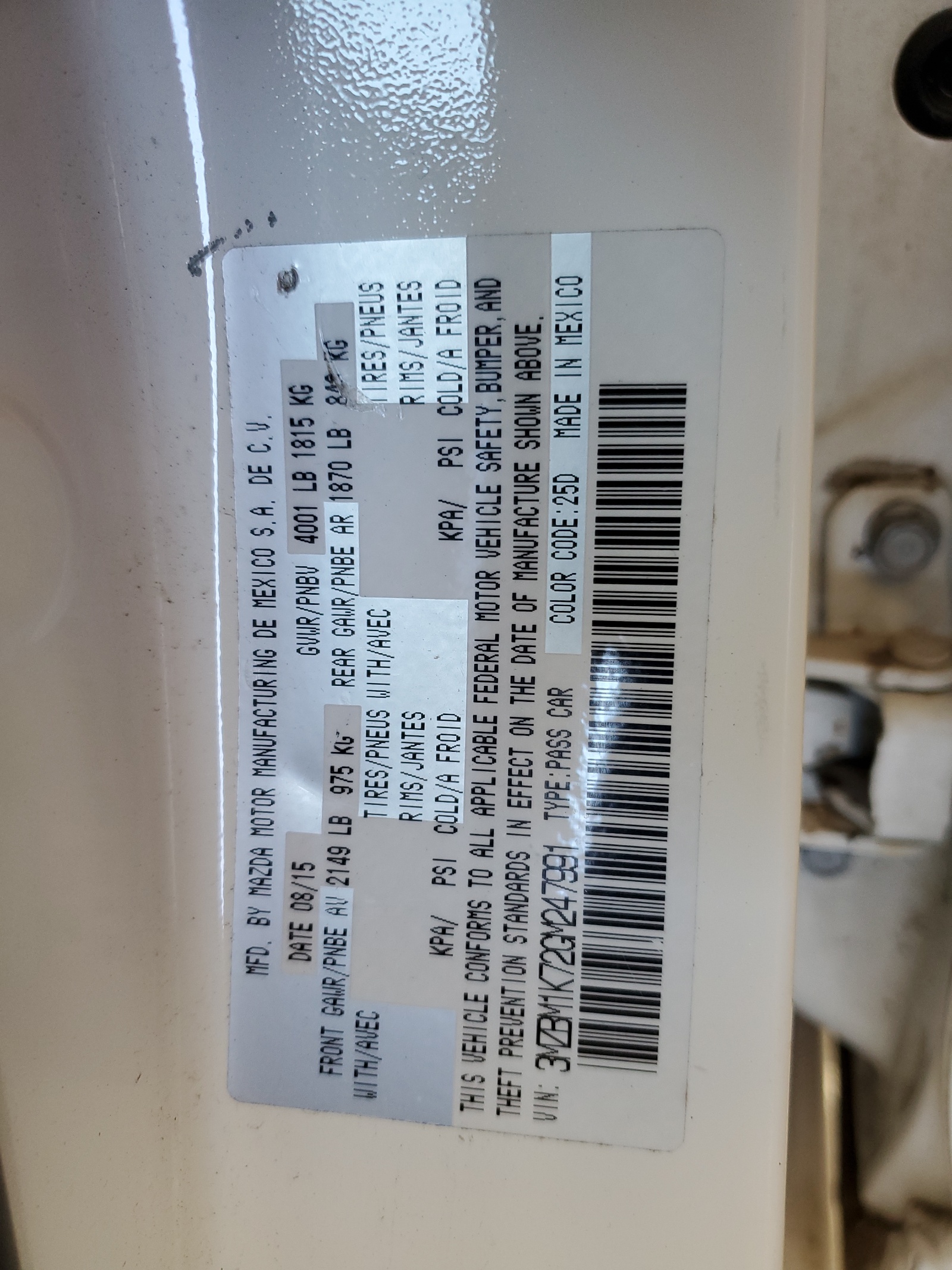 3MZBM1K72GM247991 2016 Mazda 3 Sport