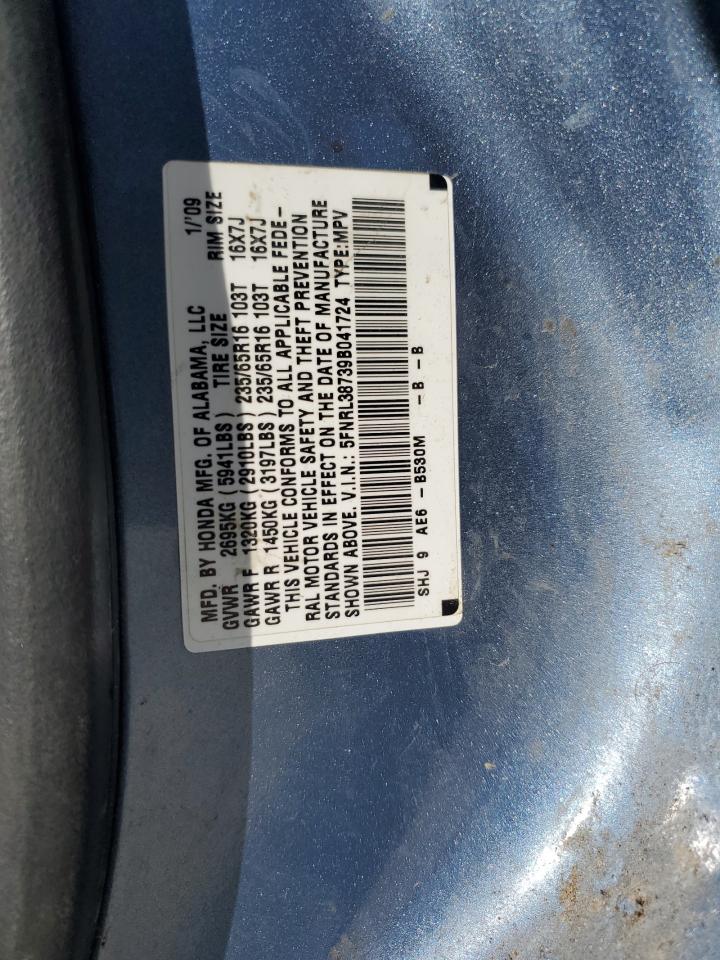 5FNRL38739B041724 2009 Honda Odyssey Exl