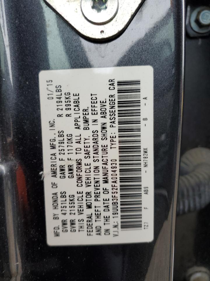 19UUB3F52FA004930 2015 Acura Tlx Tech