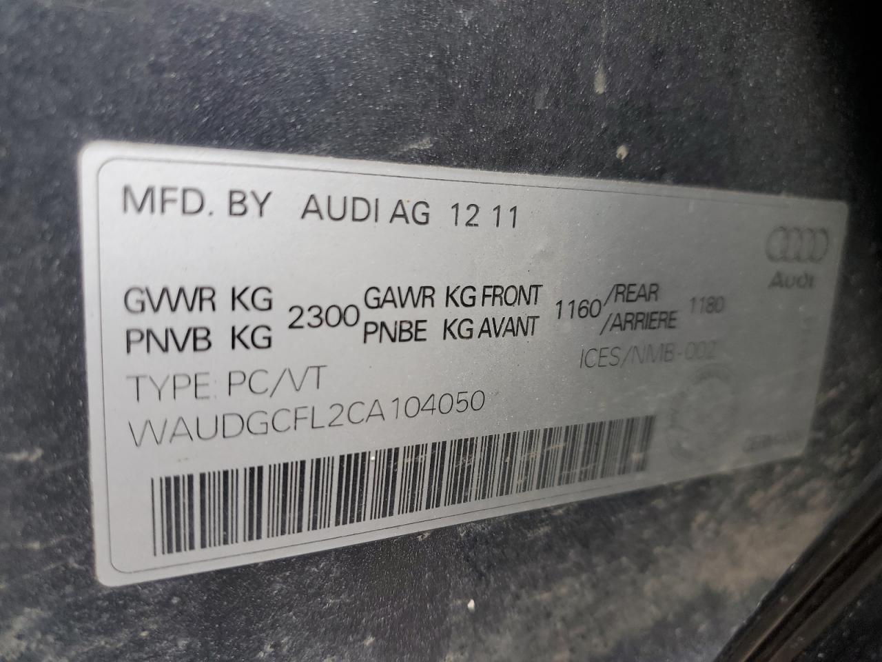 WAUDGCFL2CA104050 2012 Audi S4 Premium Plus