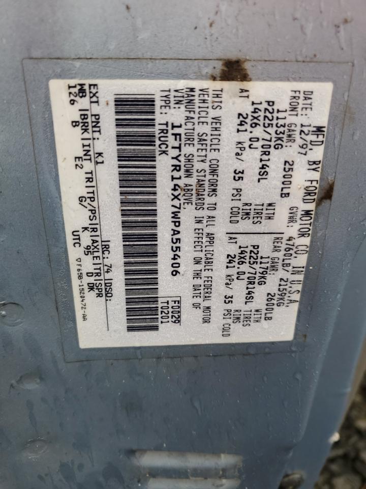 1998 Ford Ranger Super Cab VIN: 1FTYR14X7WPA55406 Lot: 46502284